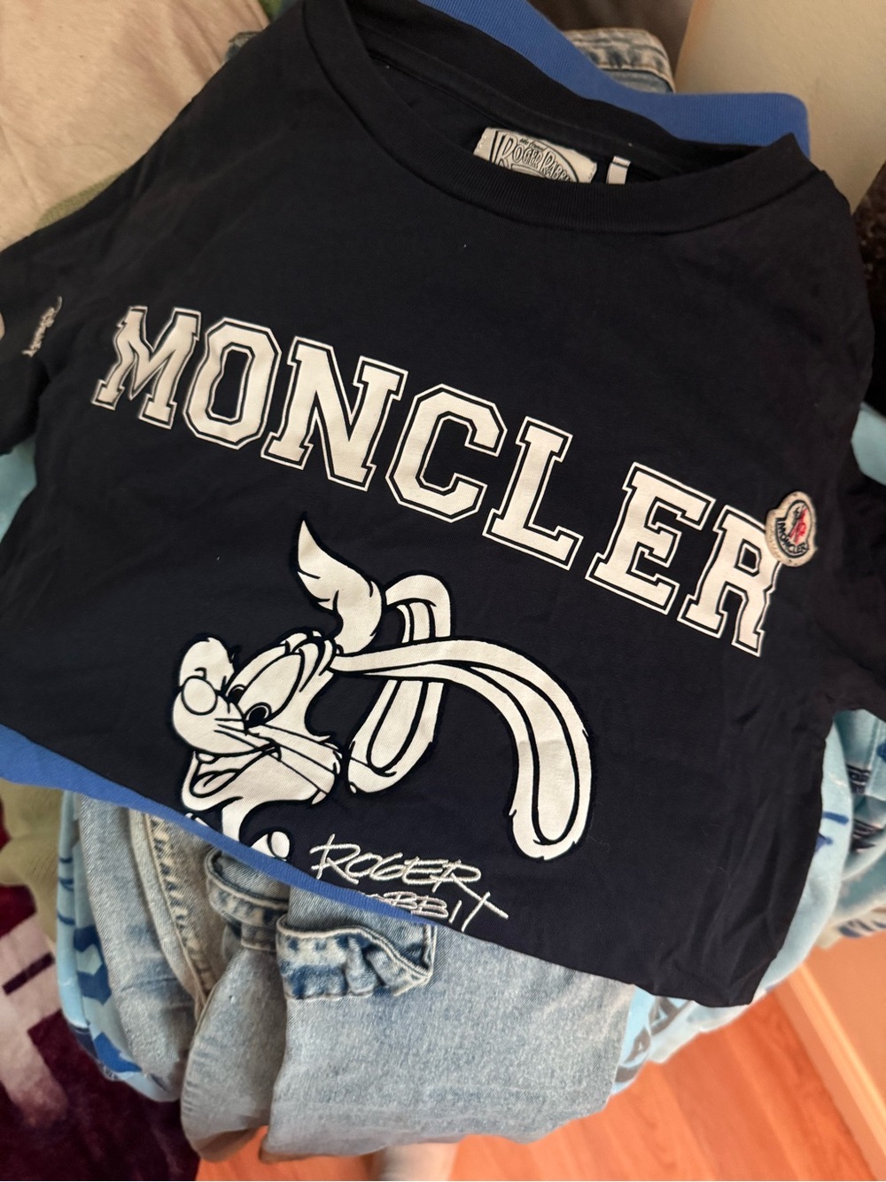 Moncler Navy Graphic Roger Rabbit Tee - Boys